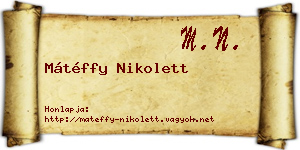 Mátéffy Nikolett névjegykártya