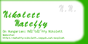 nikolett mateffy business card